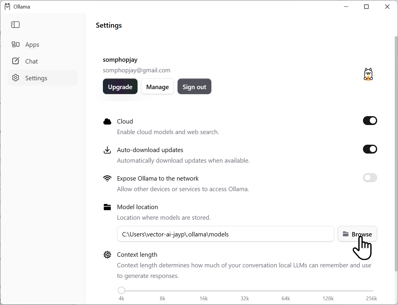 Ollama Settings